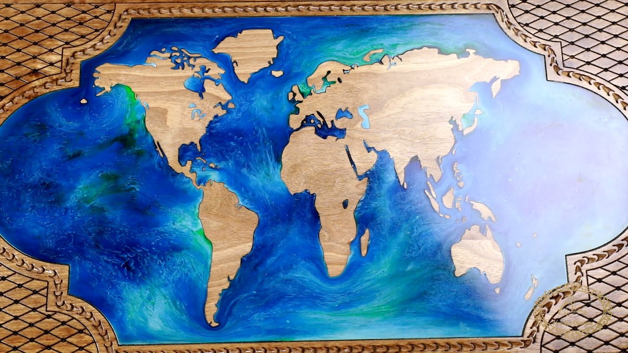 World map - epoxy backgammon classic