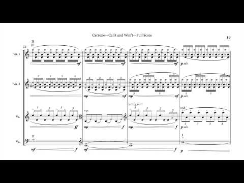 Christopher Cerrone — Can't and Won't [Score Follow Edition]