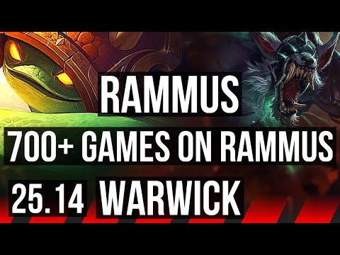 RAMMUS vs WARWICK (TOP) | 700+ games | KR Master | 25.14