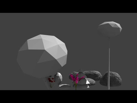 Blender 2.6x Tropical Terrain - 05 - Stones, Low-Poly Placeholders