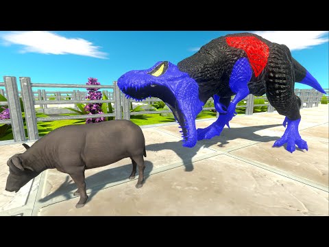 DARK SUPERMAN T-REX vs SPIDERMAN GORO DEATH CLIMB - Animal Revolt Battle Simulator ARBS
