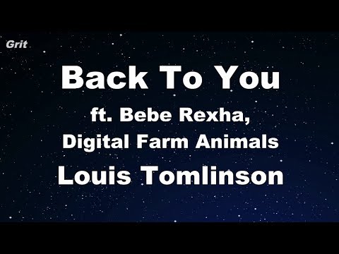 Back to You ft. Bebe Rexha, Digital Farm Animals - Louis Tomlinson Karaoke 【With Guide Melody】