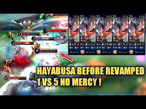 1 Vs 5 No Mercy! Hayabusa Before Revamped [ Top Global Hayabusa ] Tongson - Mobile Legends