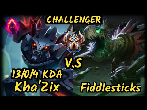 OPT Dardoch (KHA'ZIX) vs FIDDLESTICKS - 13/0/4 KDA JUNGLE CHALLENGER GAMEPLAY - NA