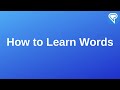 How to learn words