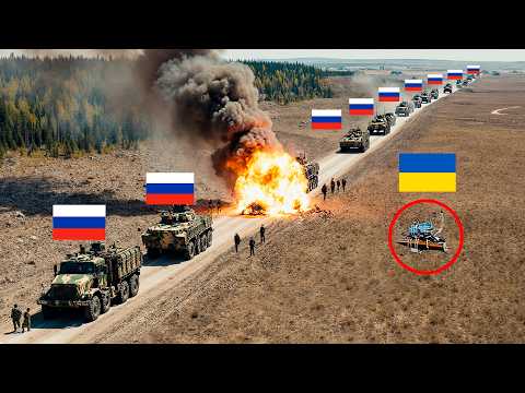Russian Convoy Gets Decimated by Ukrainian FPV Strike