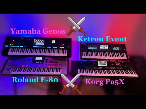 Korg Pa5X⚔️Ketron Event⚔️Yamaha Genos⚔️Roland E-80 ➜ sound comparison ➜ "Get Lucky"