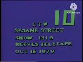 Sesame Street Show 1316 Master Tape 1979