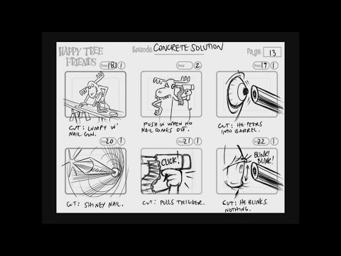 Happy Tree Friends TV Series Episode 3B - Concrete Solution - Storyboards