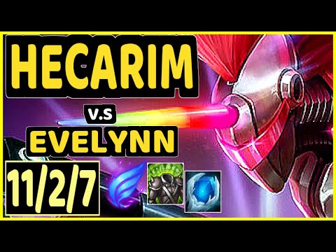 DAT (KITZUO) (HECARIM) vs EVELYNN - 11/2/7 KDA JUNGLE GAMEPLAY - NA Ranked MASTER