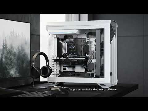 Fractal Design Torrent Black E ATX Dark Tempered Glass Window High Airflow Mid Tower Cabinet