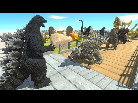 HEISEI GODZILLA BARRACKS DEATH RUN - Animal Revolt Battle Simulator