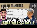 BGIS Points Table | Day 1 Week 2 | Group 11&12 | Overall Standings | BGMI Tournament Live