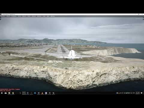 Crosswind landing with strong winds at LGIR