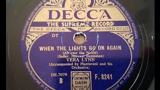 Vera Lynn &#39;When The Lights Go On Again (All Over The World)&#39; 1942 78 rpm
