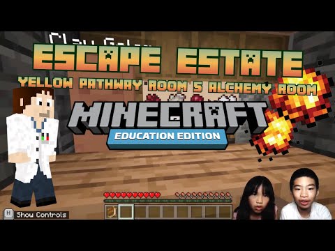 Coding With Kids - How to Code *ESCAPE ESTATE: YELLOW PATHWAY ROOM 5 ALCHEMY ROOM* in MINECRAFT EDUCATION Hour of Code