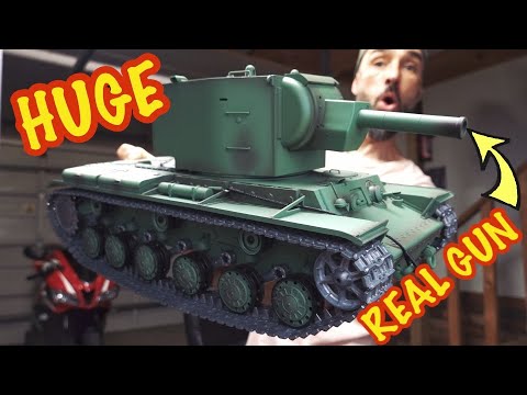 HUGE RUSSIAN KV2 RC TANK WITH REAL WORKING GUN!