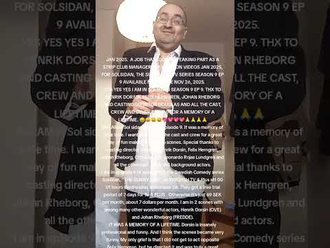 SOLSIDAN AUDITION JAN 2025 I GOT THE PART. RICHARD LANE SWEDEN 