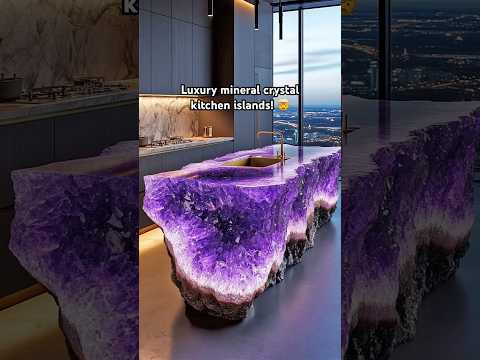 These mineral crystal kitchen islands look absolutely epic! 👏👏#crystals #interiordesign