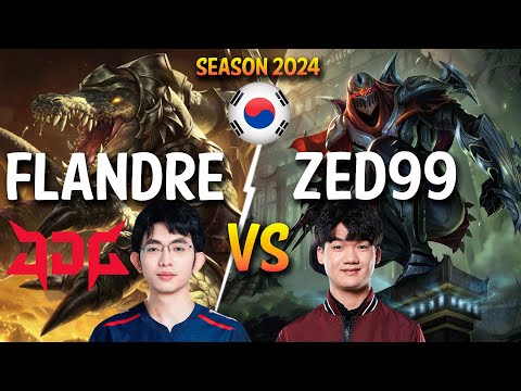 JDG Flandre RENEKTON vs ZED99 ZED Top - Patch 14.7 KR Ranked GRANDMASTER | lolrec