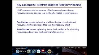 Building Community Capacity & Resilience through Pre Disaster Recovery Planning