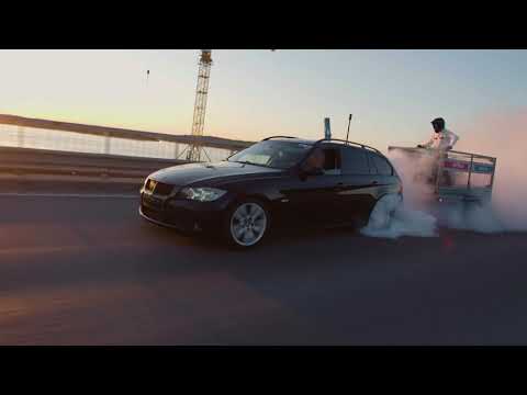 1000hp BMW 320d burnout while BIKE BURNOUT on trailer YES?