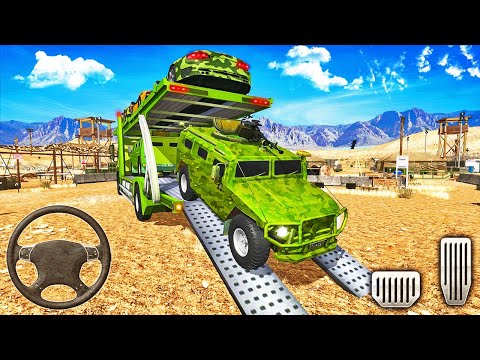 Transporting Army Vehicles in Trailer Truck - Car Transporter 2019 - Android Gameplay