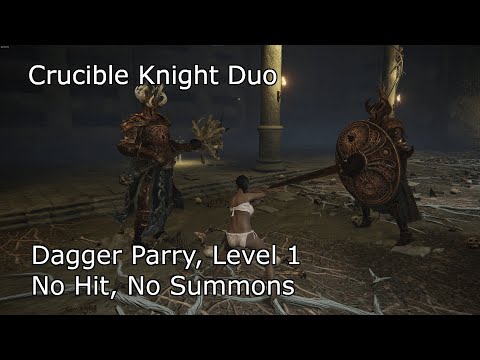 Elden Ring - Crucible Knight Duo (Dagger Parry, Level 1, No Hit, No Summons)