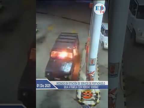 Incendio en estación de servicio de Portachuelo deja a familia con heridas severas
