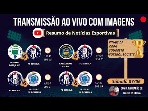 FINAIS DA COPA SUDOESTE FUTEBOL SOCIETY MINI CAMPO - 04 DECISÕES AO VIVO