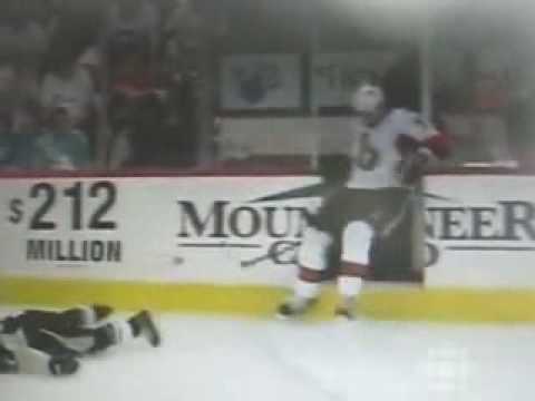 Andy Sutton's HUGE hit on Jordan Leopold
