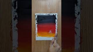 Night sky scenery drawing with soft pastels #shorts