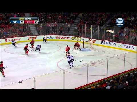 David Perron 2nd goal Feb 15 2013 St. Louis Blues vs Calgary Flames NHL Hockey