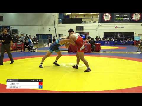 Men's Freestyle 97 Consi of 4 - Jong Ku Lee (KOR) vs. Hayden Zillmer (MN)