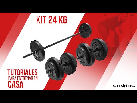 MANCUERNA MACIZA + 7 KG DISCOS PVC NEGRO