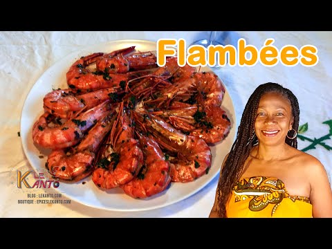 Gambas Flambées | Technique De Préparation et de Cuisson des Grosses Crevettes #delicious