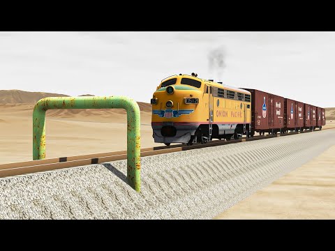 Train Vs Low pipes Impossible Crossing BeamNG.Drive