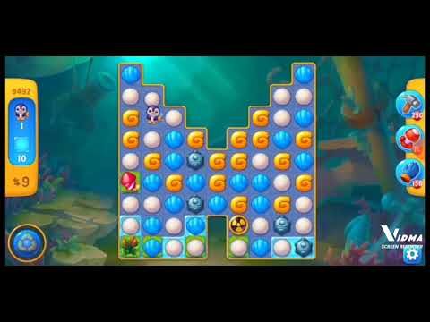 Fishdom. 9492 level no boosters and diamonds. 15 moves