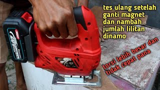 Perakitan ulang jigsaw cordless dari tenaga listrik ke baterai 20v