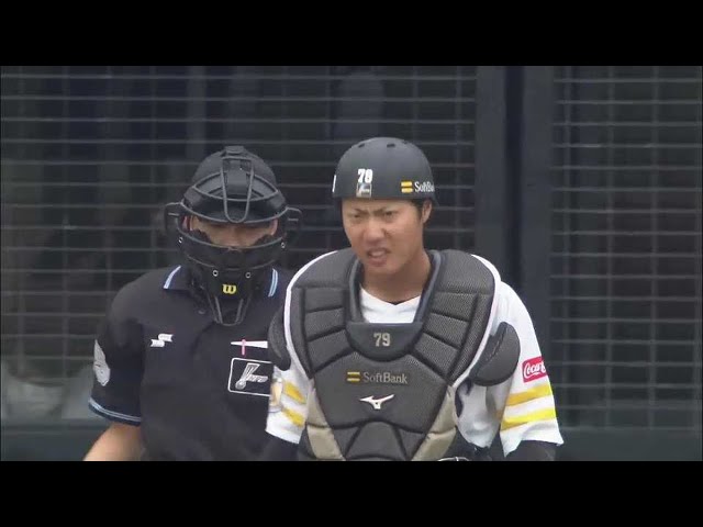 【ファーム】守備でもアピール!! ホークス・渡邉陸 強肩を生かして2塁への盗塁を阻止!! 2022年5月1日 福岡ソフトバンクホークス 対 阪神タイガース