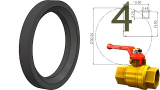 4-Project 54| Ball Valve 1|SolidWorks Tutorial: ball seat ring