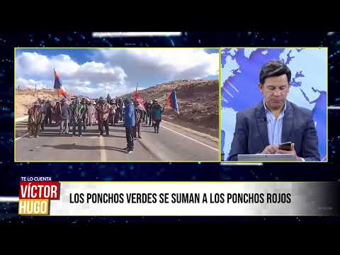 PONCHOS VERDES LLEGAN A LA PAZ Y SE SUMAN A LOS PONCHOS ROJOS PARA MASIFICAR LOS BLOQUEOS 