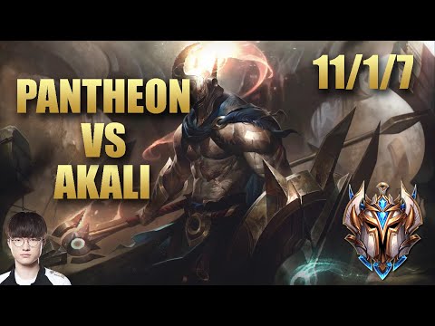 SKT T1 Faker Pantheon Mid Vs Akali - KR Challenger Match Summary Patch 9.20
