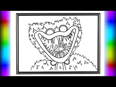 Scary Huggy Wuggy Coloring Pages / Huggy Wuggy Head Coloring / if found - Dead of Night NCS