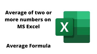 Average of two or more numbers on Excel