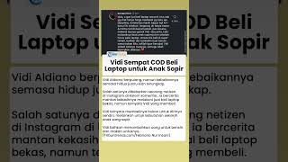 Kebaikan Vidi pada Anak Sopir Semasa Hidup, Sempat COD saat Belikan Laptop untuk Kebutuhan Sekolah