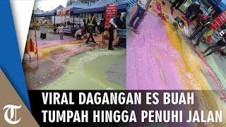 Viral Es Dagangan Pedagang Takjil Tumpah hingga Penuhi Jalan, Samrah: Mungkin Bukan Rezeki Saya