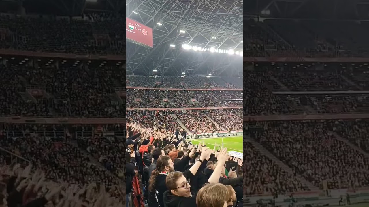 Węgierscy kibice skandują "POLSKA! POLSKA!" podczas meczu Węgry - Turcja | 22.03.2024