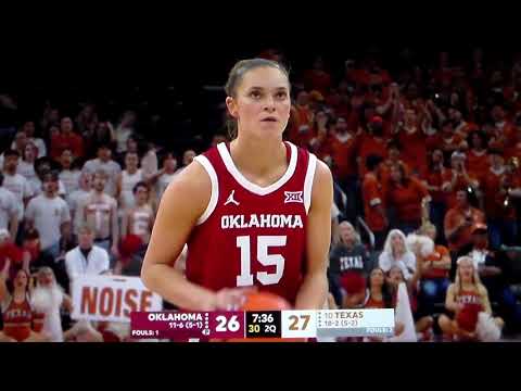 Oklahoma's Lexy Keys basket, draws foul and 1 vs. Texas