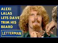Alexi Lalas Talks Soccer Lets Dave Trim His Beard Letterman